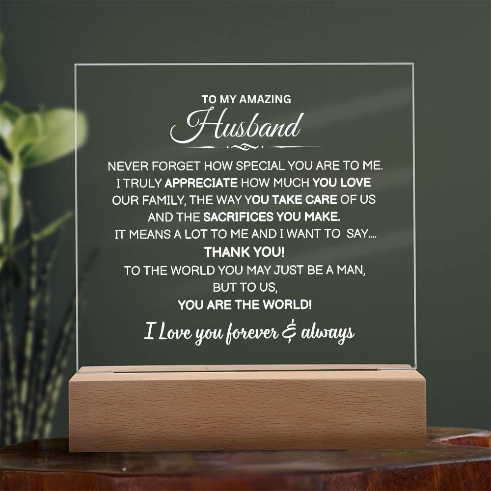 To My Husband | I Appreciate You | Acrylic Plaque