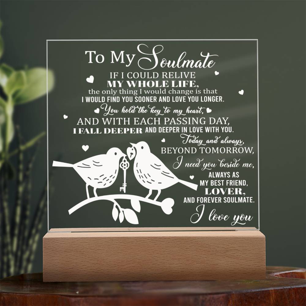 To My Soulmate | Hold The Key | Acrylic Plaque