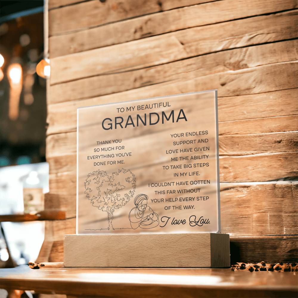 To My Beautiful Grandma | Your Endless Support | Acrylic Plaque - JENACDirect