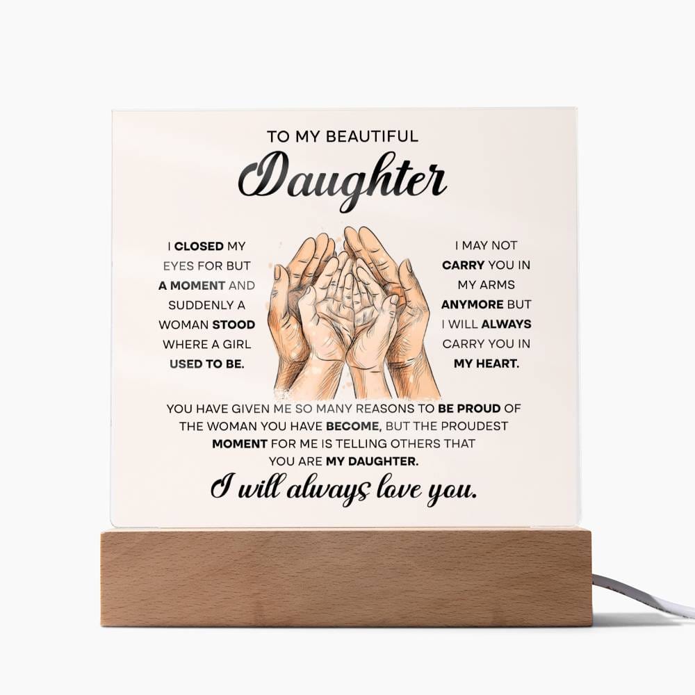 To My Beautiful Daughter | Carry You in My Heart | Acrylic Plaque - JENACDirect