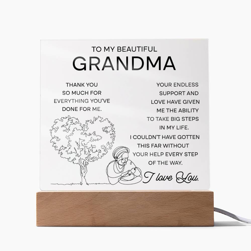 To My Beautiful Grandma | Your Endless Support | Acrylic Plaque - JENACDirect