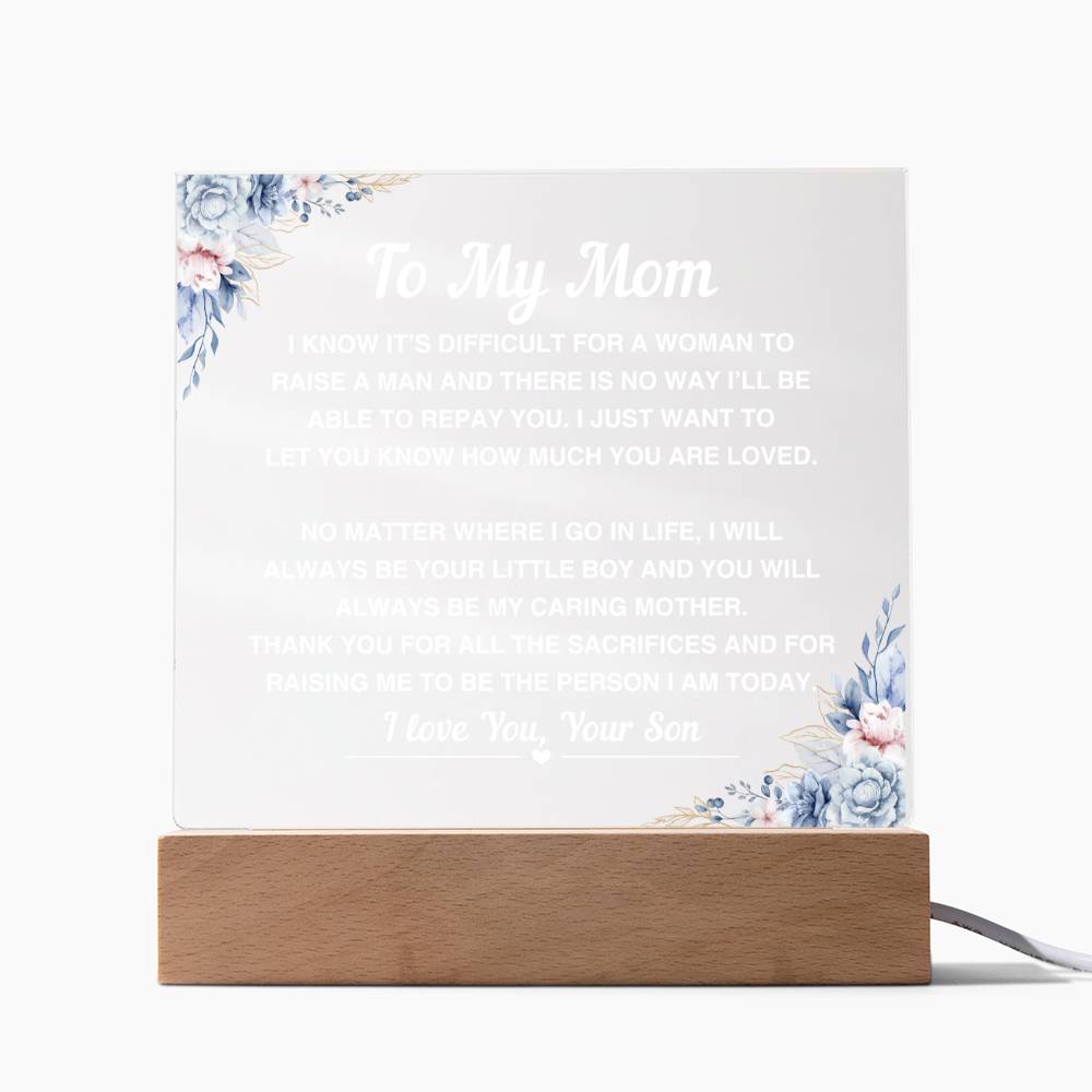 To My Mom From Son - Acrylic Plaque