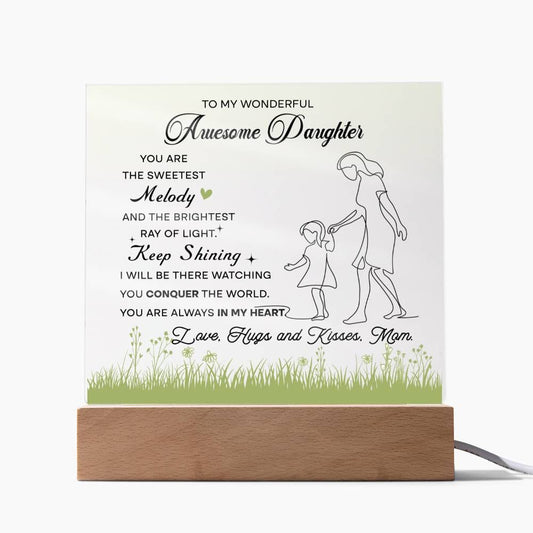 To My Awesome Daughter | Love Mom | Acrylic Plaque - JENACDirect