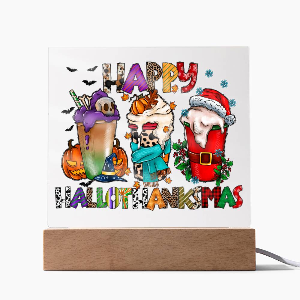 Happy Hallothanksmas | Acrylic Plaque - JENACDirect