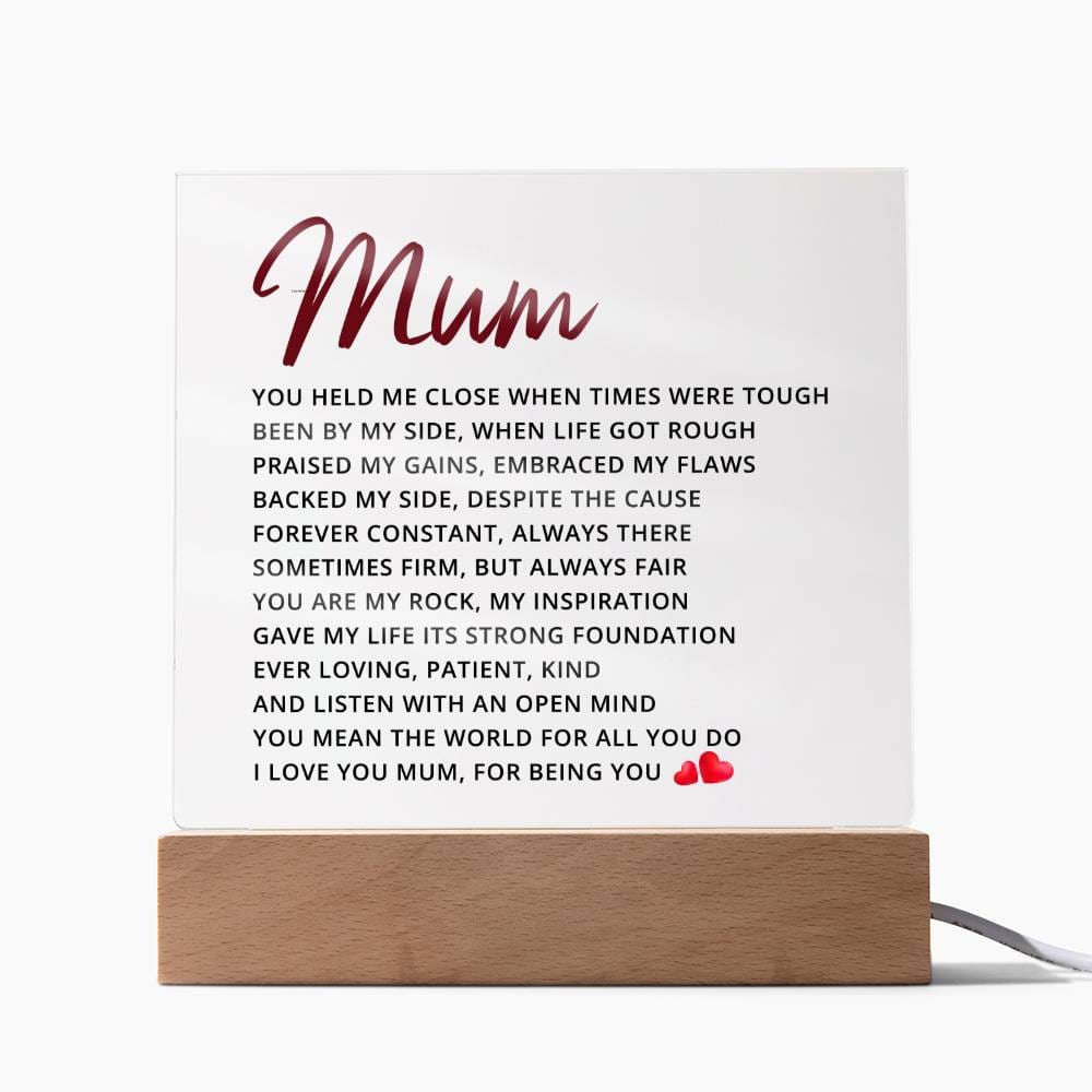 Mum | You Mean The World To Me | Acrylic Plaque