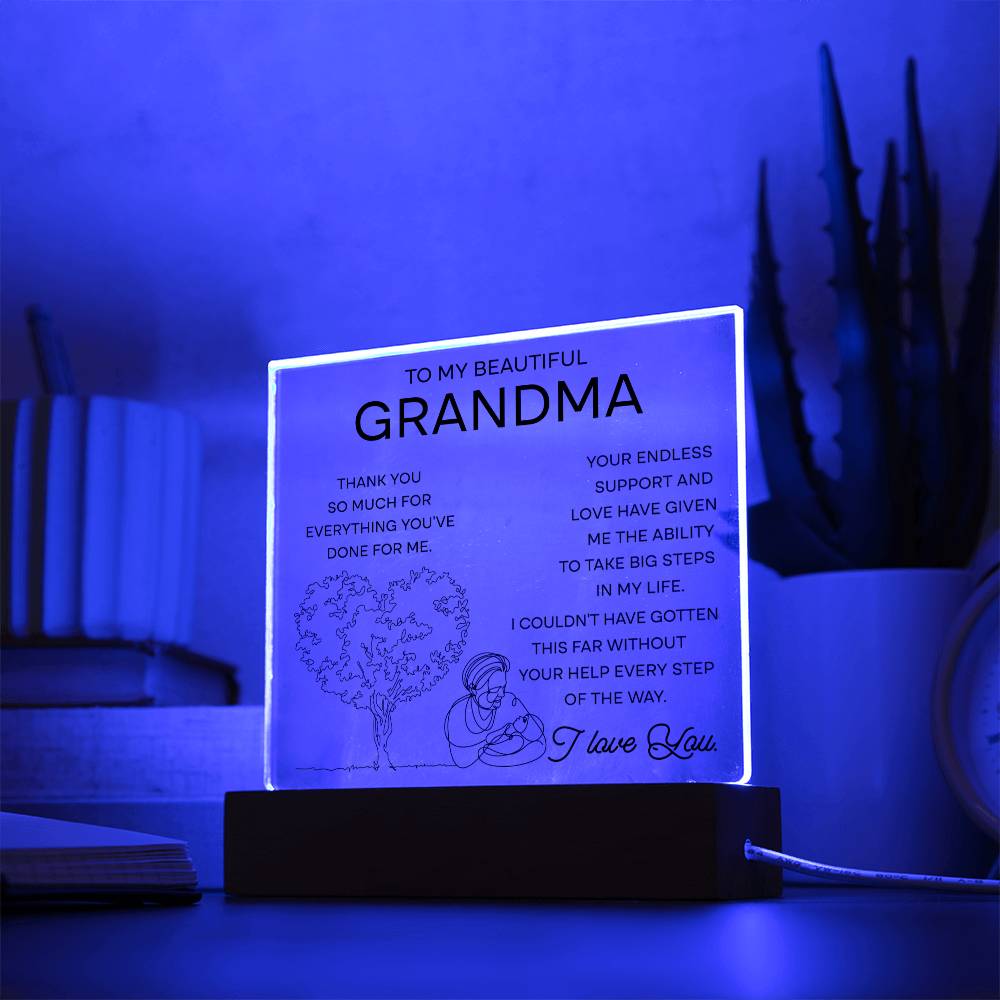 To My Beautiful Grandma | Your Endless Support | Acrylic Plaque - JENACDirect