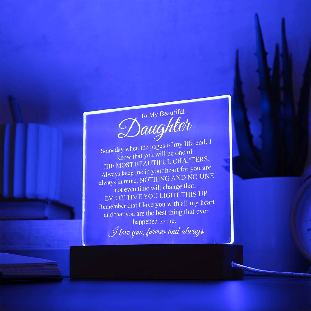 To My Beautiful Daughter | The Most Beautiful Chapters | Acrylic Plaque