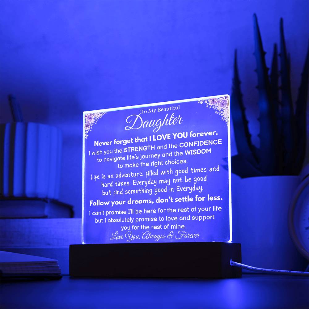 Beautiful Daughter | Follow Your Dreams | Acrylic Plaque