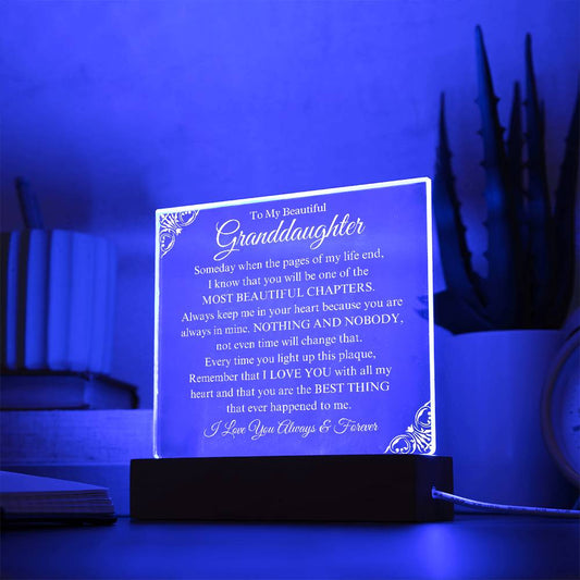 To My Granddaughter | Beautiful Chapters | Acrylic Plaque