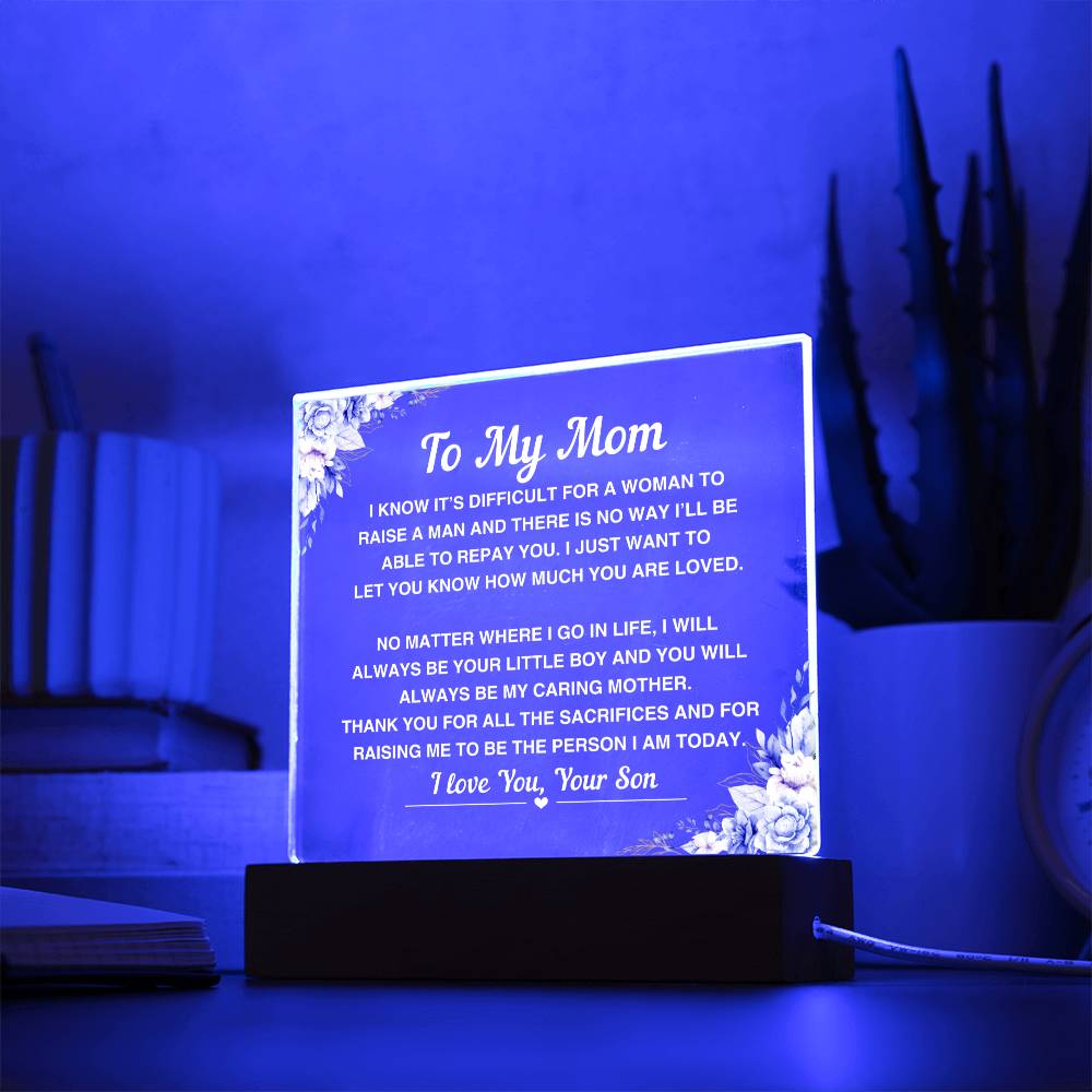 To My Mom From Son - Acrylic Plaque