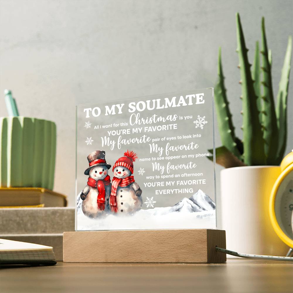 To My Soulmate| Favourite Everything | Acrylic Plaque