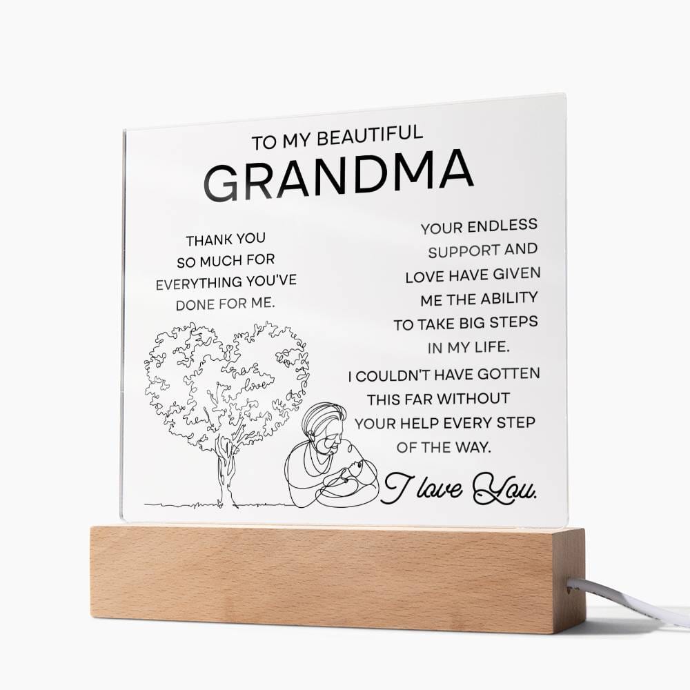 To My Beautiful Grandma | Your Endless Support | Acrylic Plaque - JENACDirect