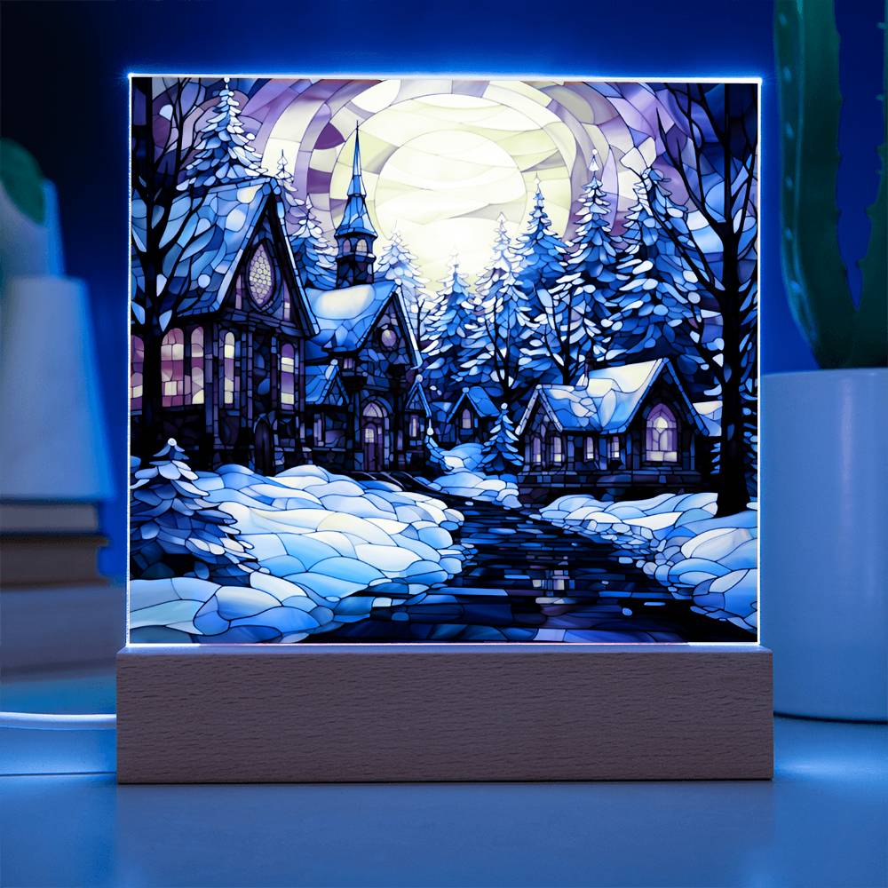 Stained Glass Christmas Acrylic Plaque - JENACDirect