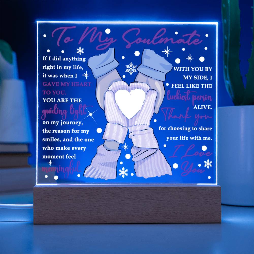 To My Soulmate | By Your Side | Acrylic Plaque