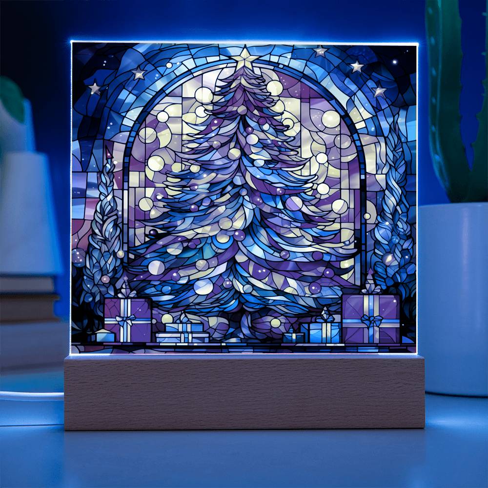 Stained Glass Christmas Tree | Acrylic Plaque - JENACDirect