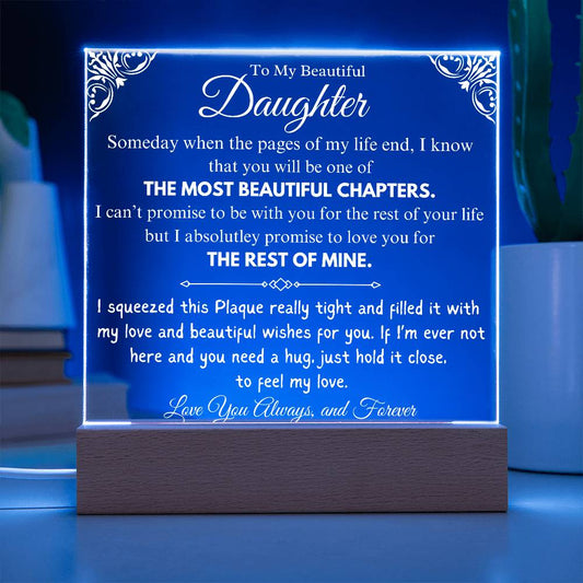 Gift For Daughter | Most Beautiful Chapters | Acrylic Plaque