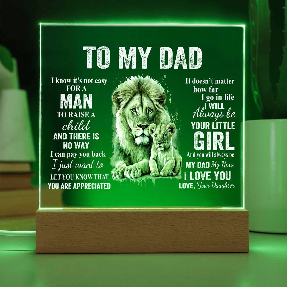 To My Dad | Gift From Daughter | You Are Appreciated | Acrylic Plaque