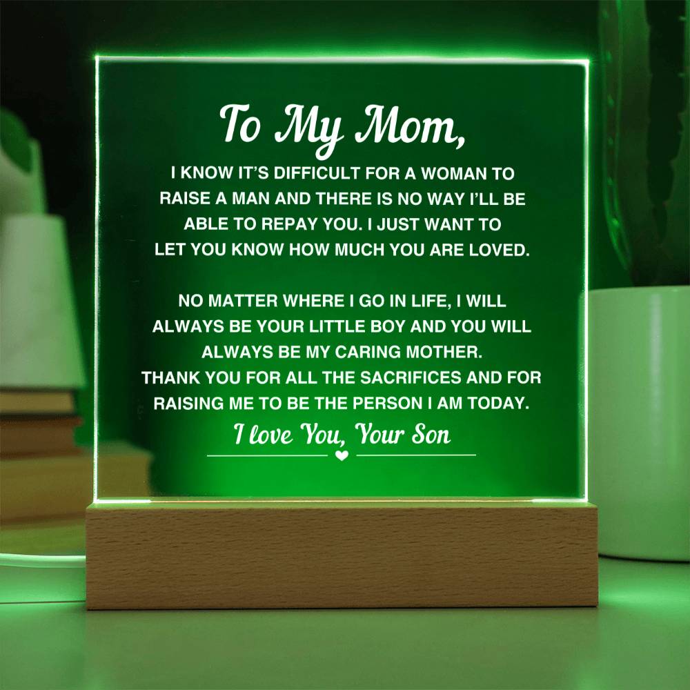 To My Mom | From Son | Acrylic Plaque