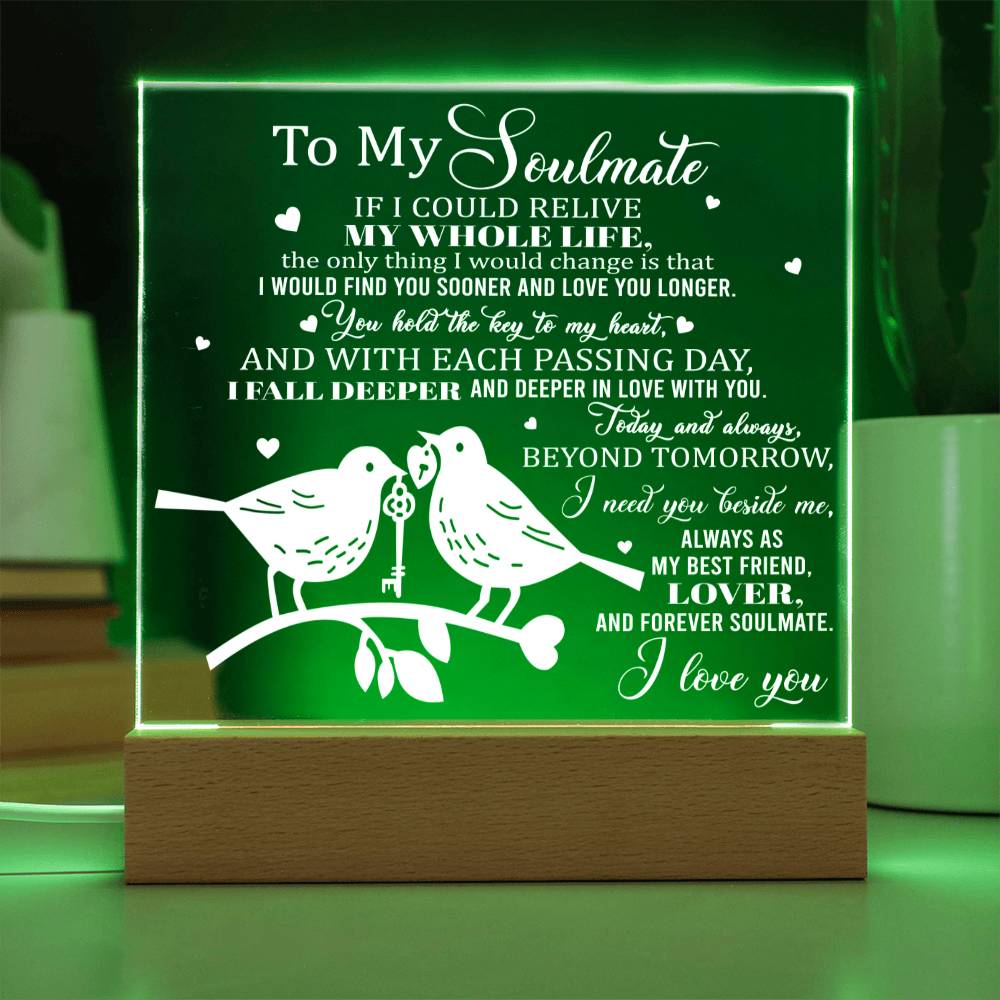 To My Soulmate | Hold The Key | Acrylic Plaque