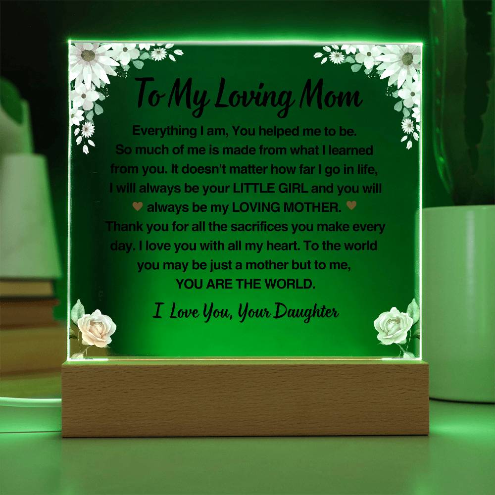 To My Loving Mom | Gift from Daughter | Acrylic Plaque