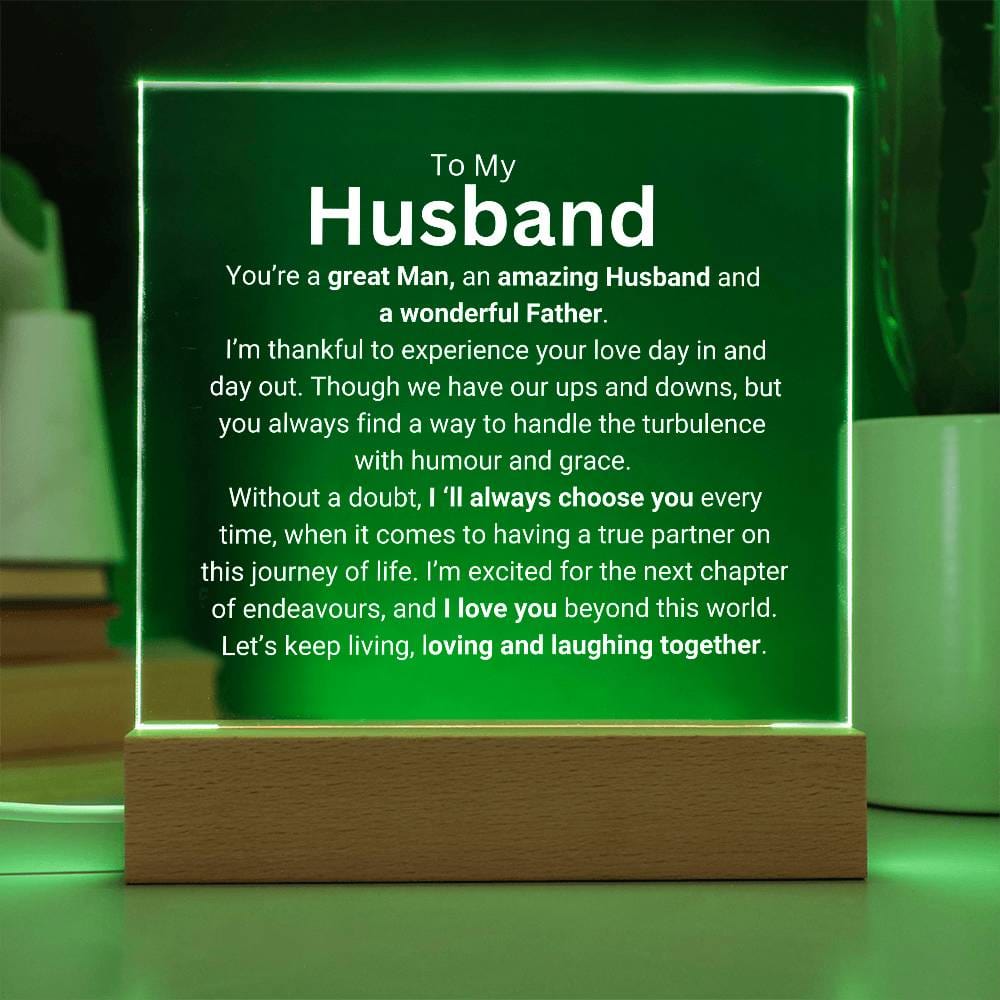 To My Husband | Great Man | Acrylic Plaque