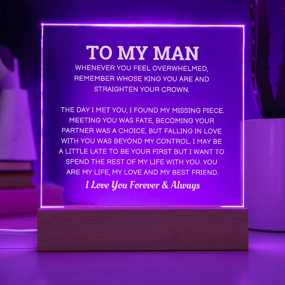 To My Man | My Missing Piece | Acrylic Plaque