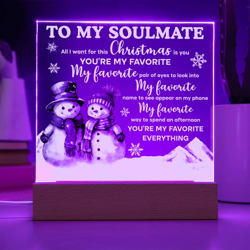 To My Soulmate| Favourite Everything | Acrylic Plaque