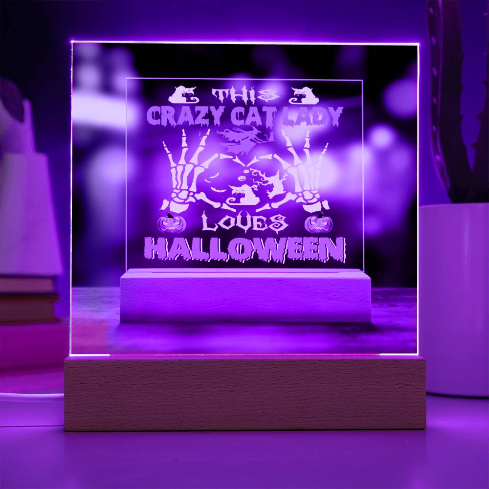 This Crazy Cat Lady loved Halloween Acrylic Plaque - JENACDirect