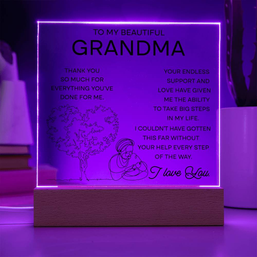 To My Beautiful Grandma | Your Endless Support | Acrylic Plaque - JENACDirect