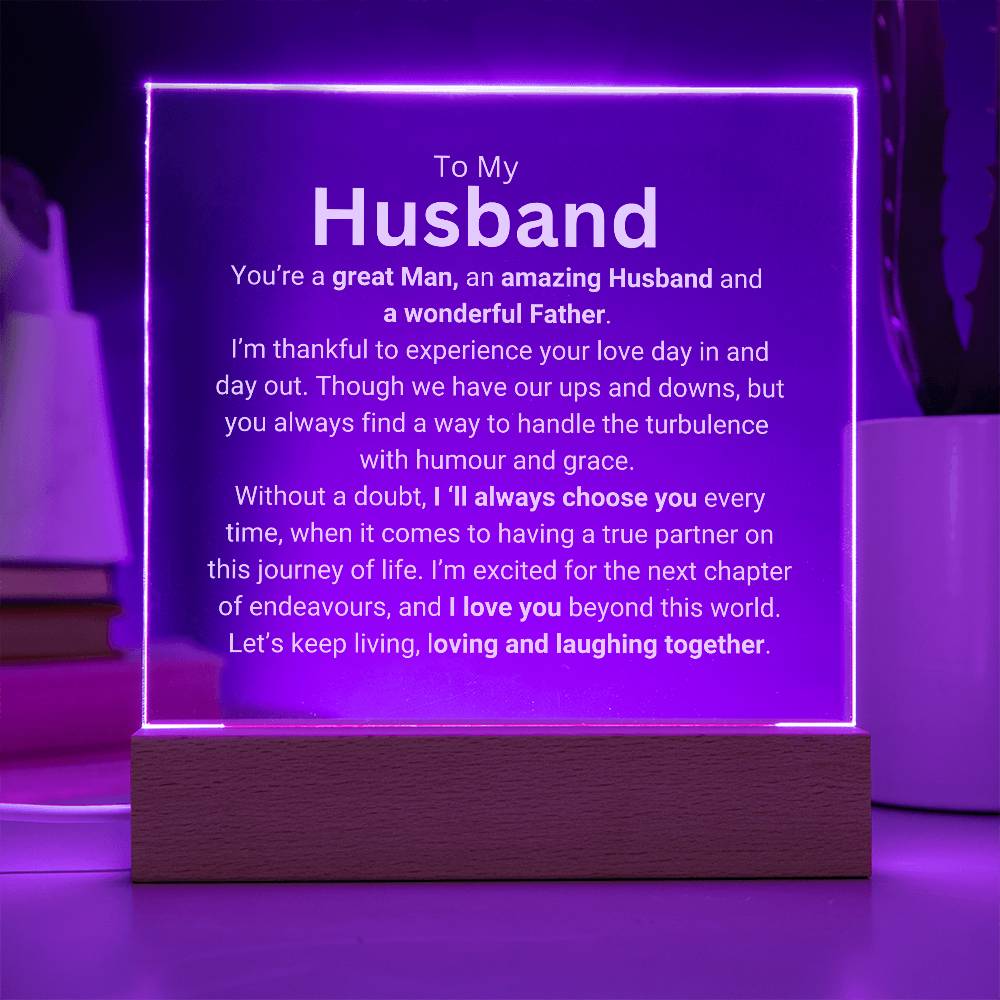 To My Husband | Great Man | Acrylic Plaque