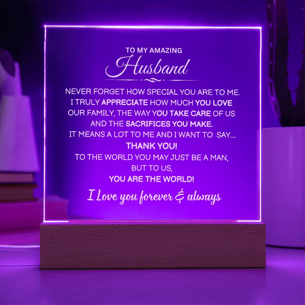 To My Husband | I Appreciate You | Acrylic Plaque