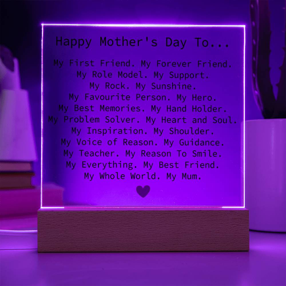 Happy Mother's Day To......| My Mum | Acrylic Plaque