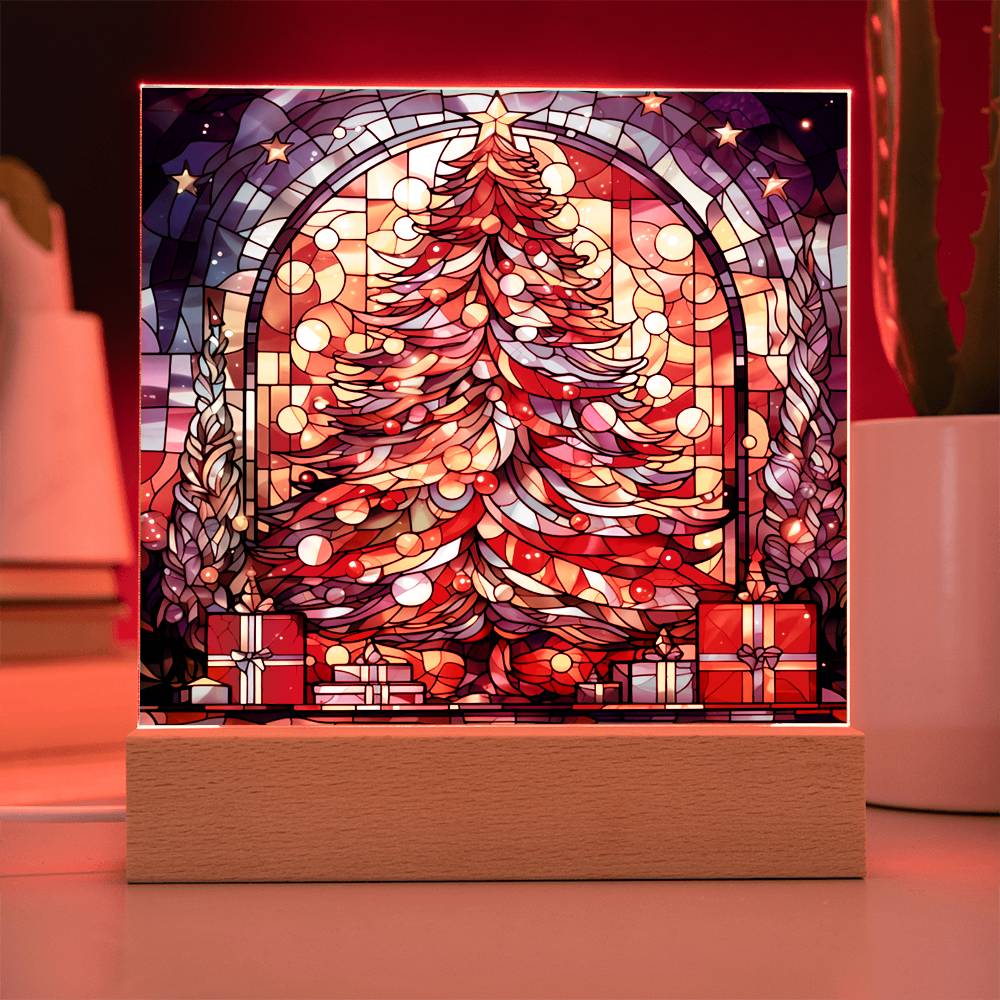 Stained Glass Christmas Tree | Acrylic Plaque - JENACDirect