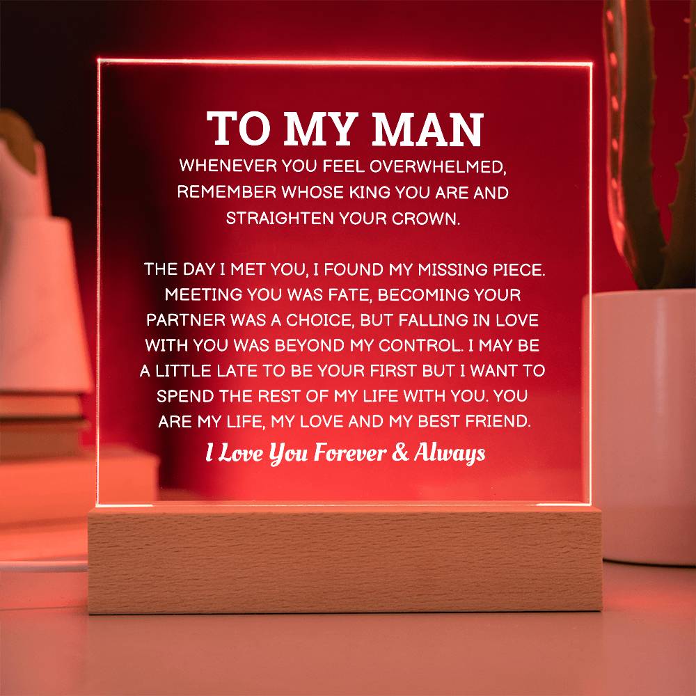 To My Man | My Missing Piece | Acrylic Plaque