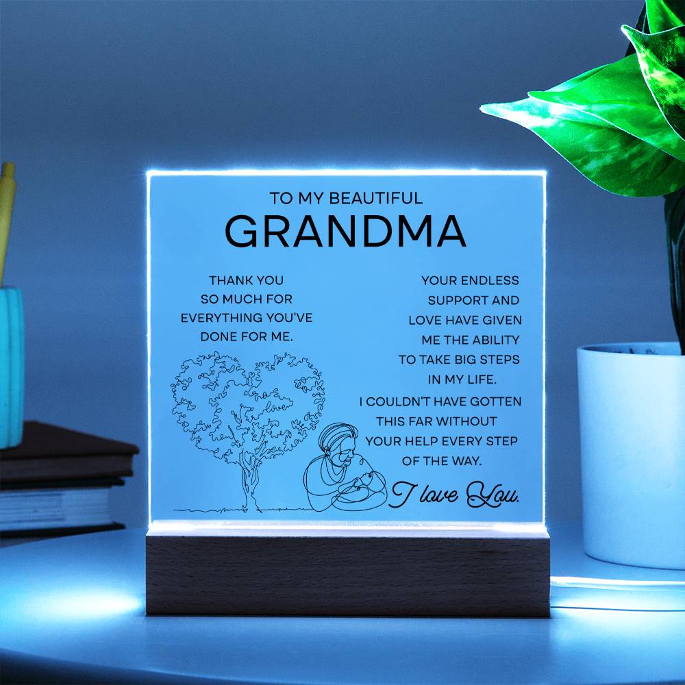 To My Beautiful Grandma | Your Endless Support | Acrylic Plaque - JENACDirect