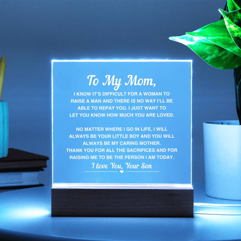 To My Mom | From Son | Acrylic Plaque