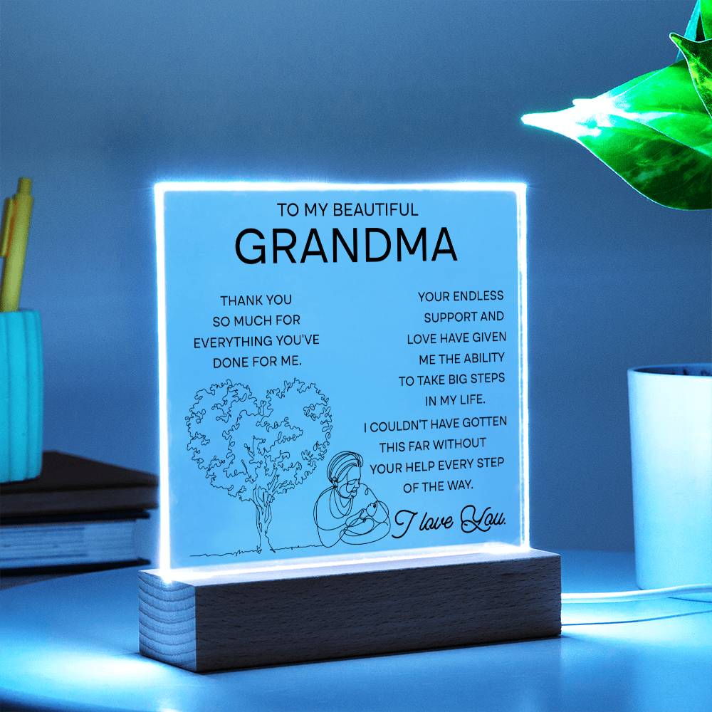 To My Beautiful Grandma | Your Endless Support | Acrylic Plaque - JENACDirect