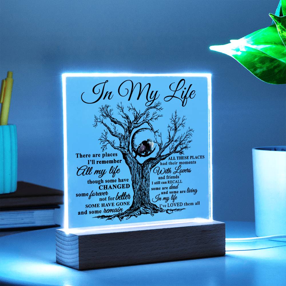 In My Life Acrylic Plaque - JENACDirect