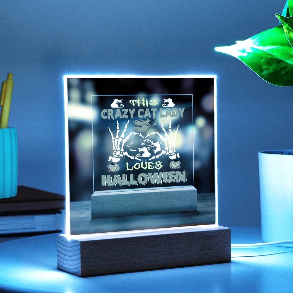 This Crazy Cat Lady loved Halloween Acrylic Plaque - JENACDirect