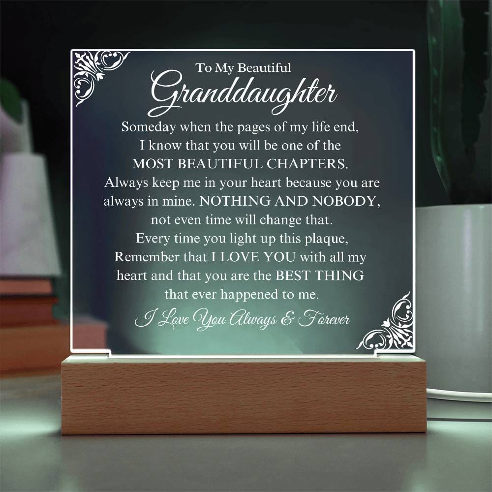 To My Granddaughter | Beautiful Chapters | Acrylic Plaque