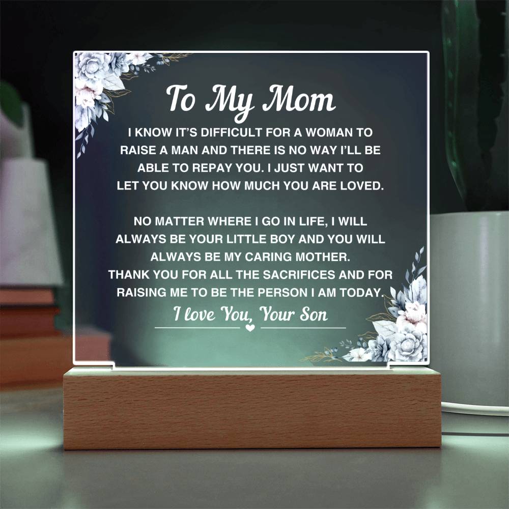 To My Mom From Son - Acrylic Plaque