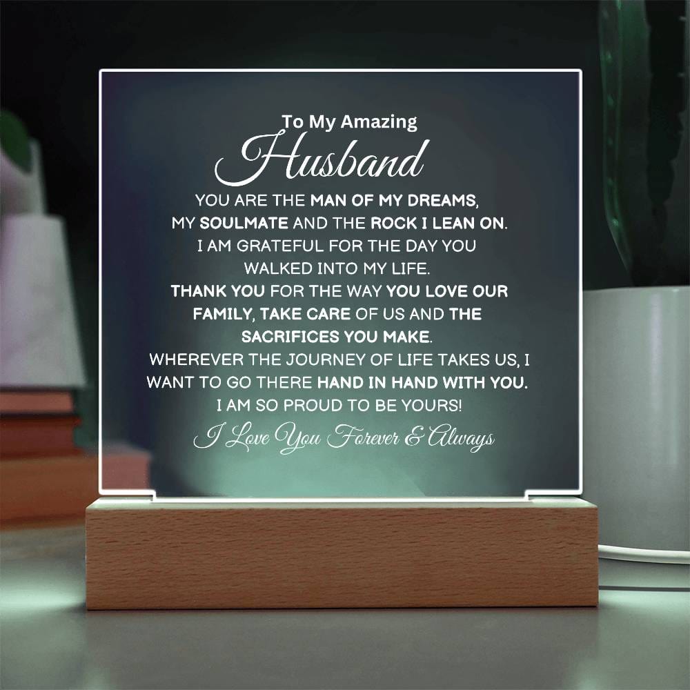 To My Amazing Husband | The Man Of My Dreams | Acrylic Plaque | Gift for Husband