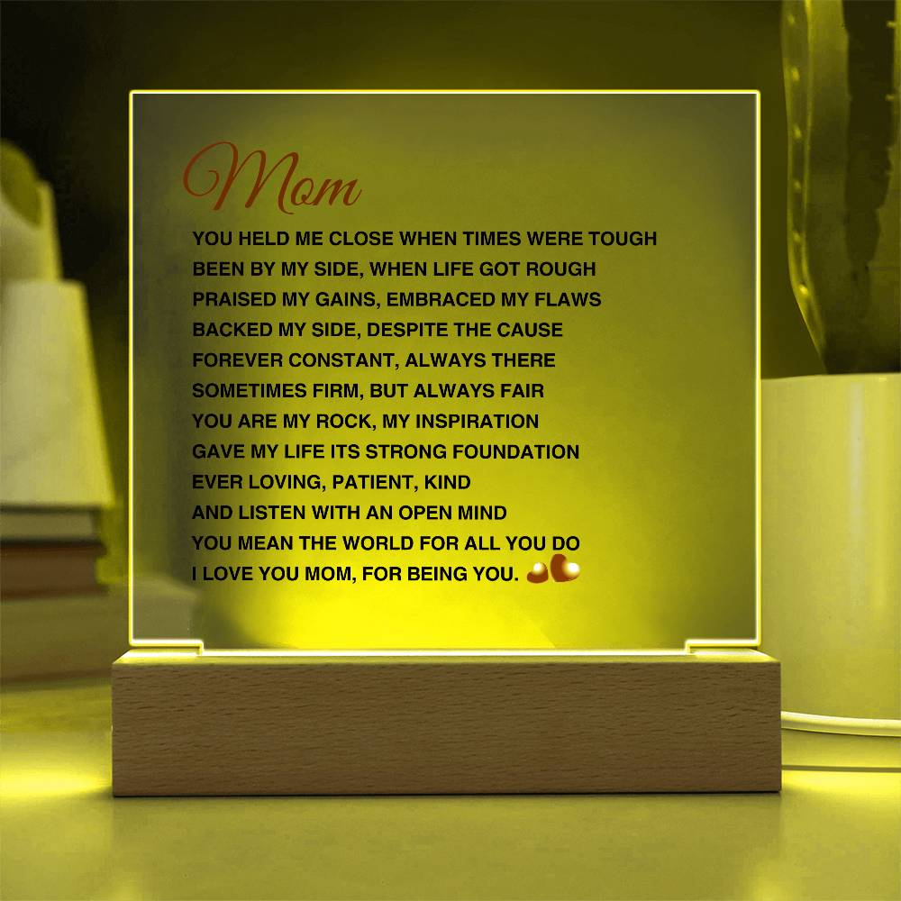 Mom | You Mean The World To Me | Acrylic Plaque