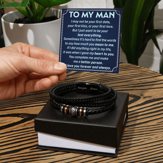 To My Man | First Kiss First Love | Men's Bracelet - JENACDirect