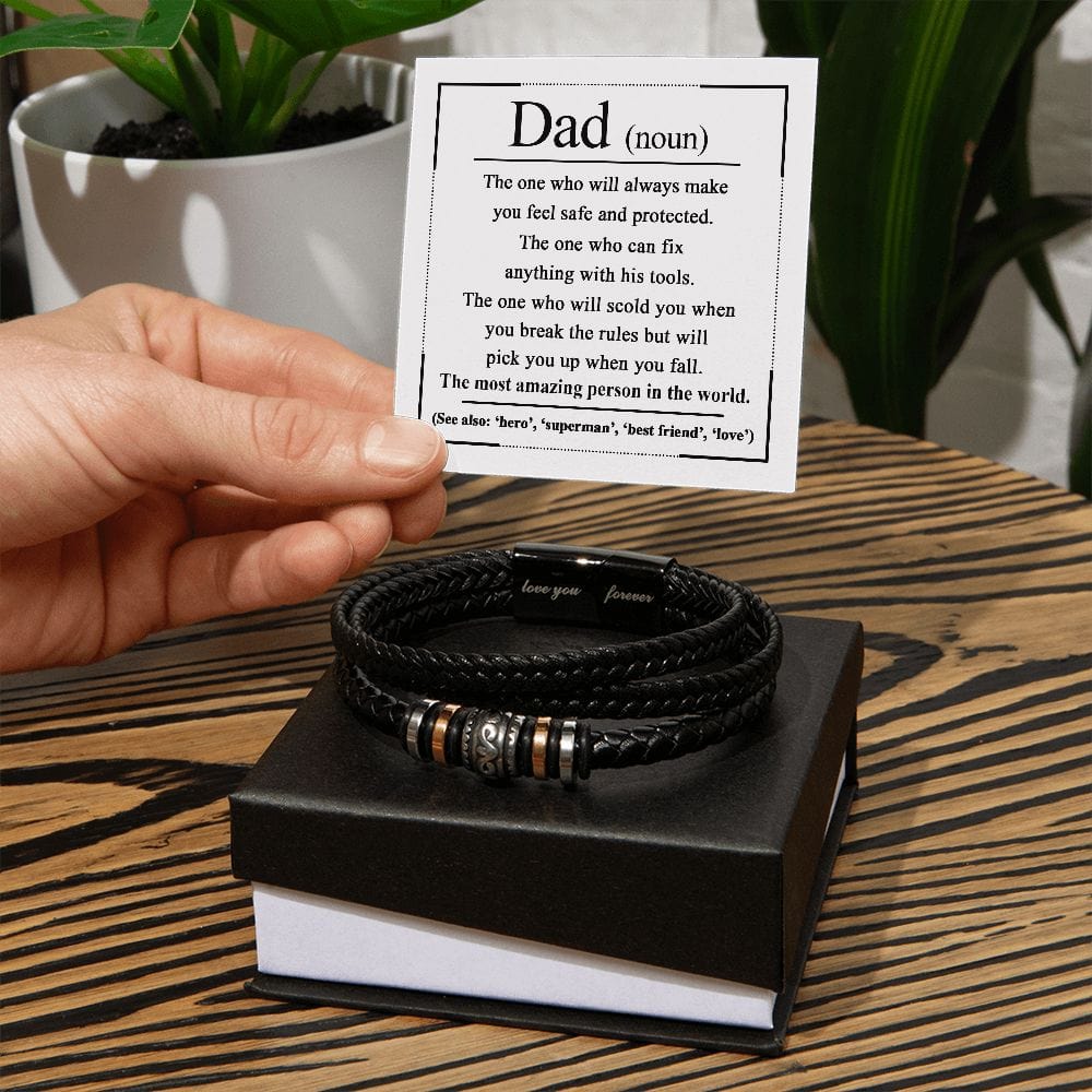 Dad (Noun) | The one Who Fixes Anything | Men's Bracelet - JENACDirect