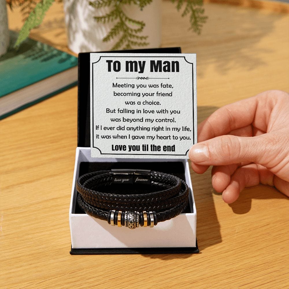 To My Man | Meeting You was Fate | Men's Bracelet - JENACDirect