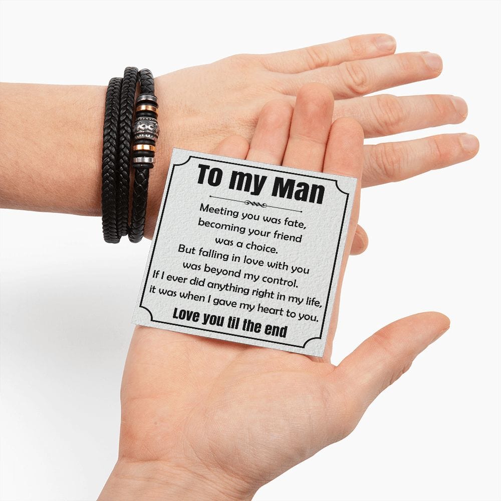 To My Man | Meeting You was Fate | Men's Bracelet - JENACDirect