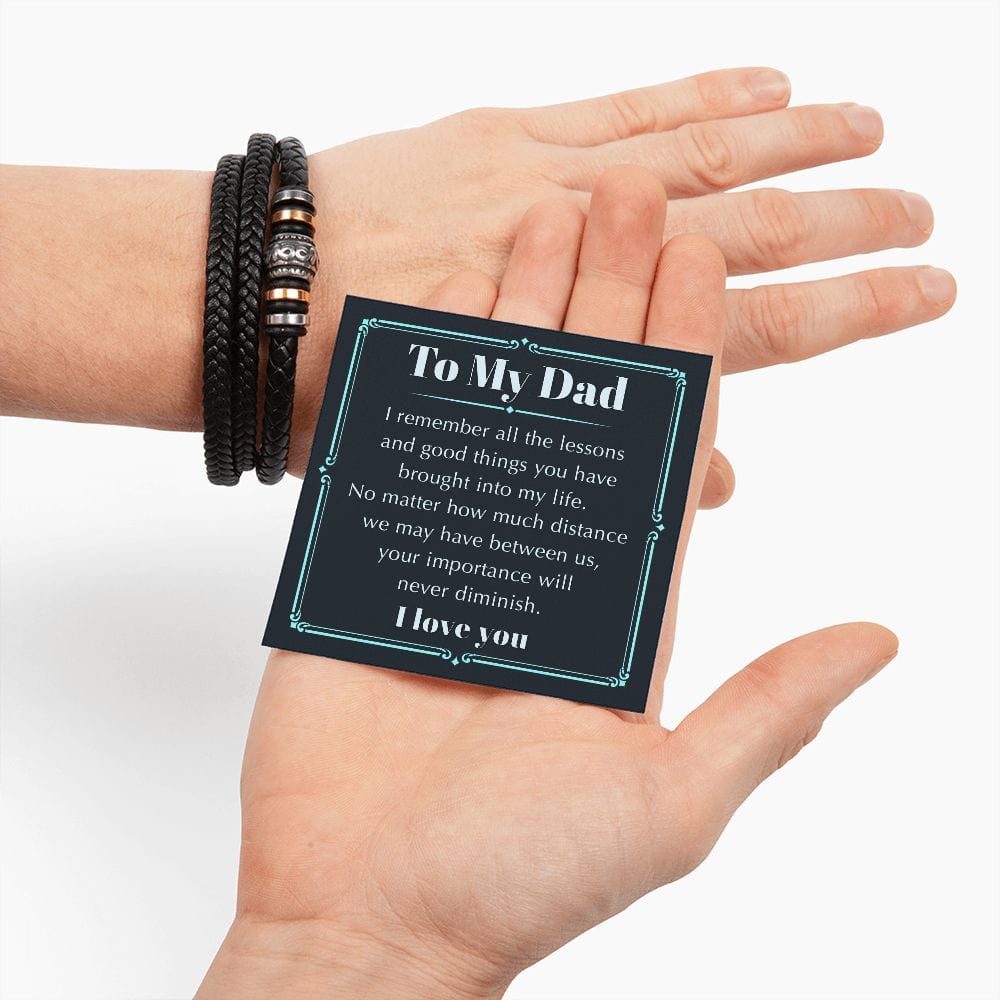 To My Dad | I Remember all the Lessons Men's Bracelet - JENACDirect