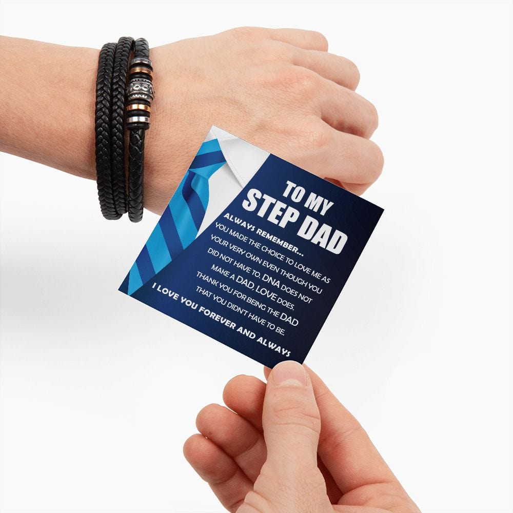 To My Step Dad | I Love You Men's Bracelet - JENACDirect