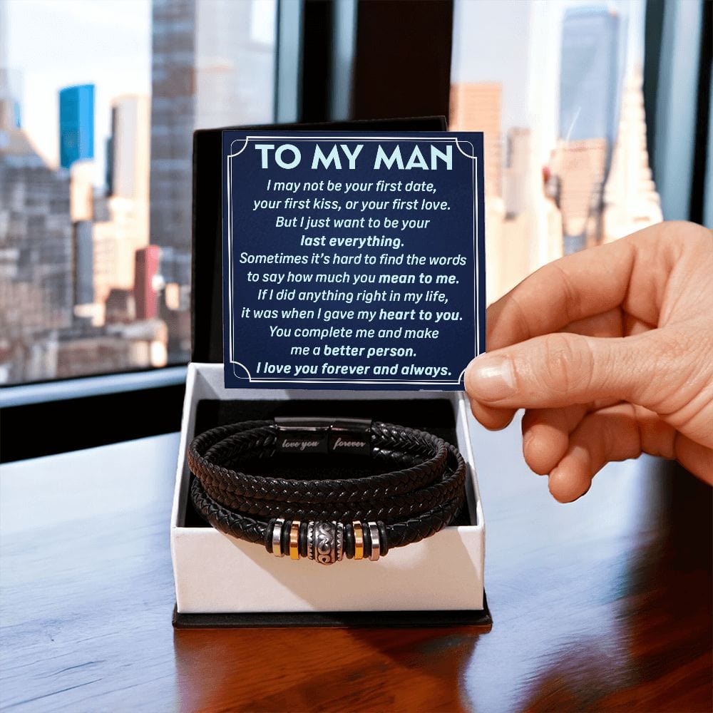 To My Man | First Kiss First Love | Men's Bracelet - JENACDirect